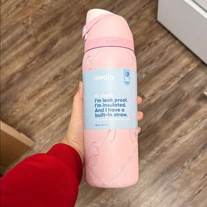 Owala Pink Insulated Water Bottle with Straw